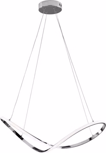 Lampada a sospensione moderna Infinity Belight con luce LED integrata in metallo e alluminio colore cromo