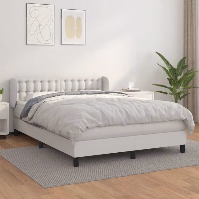 Giroletto a Molle con Materasso Bianco 140x200 cm in Similpelle 3127314