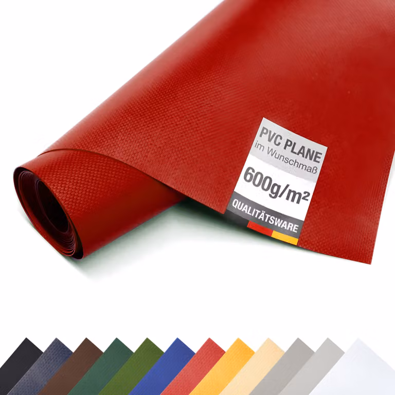 Telone in PVC per camion 600 g/m² al metro telone opaco (rosso, 2,5 m x 4 m)