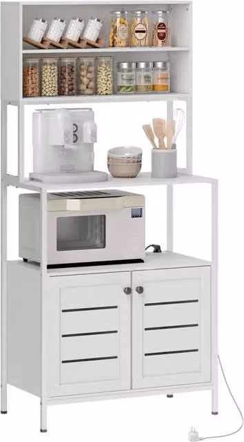 Armadio Dispensa Minimal con Ante a Battente e Ripiani Bianco L: 80 cm, P: 42 cm, H: 171 cm