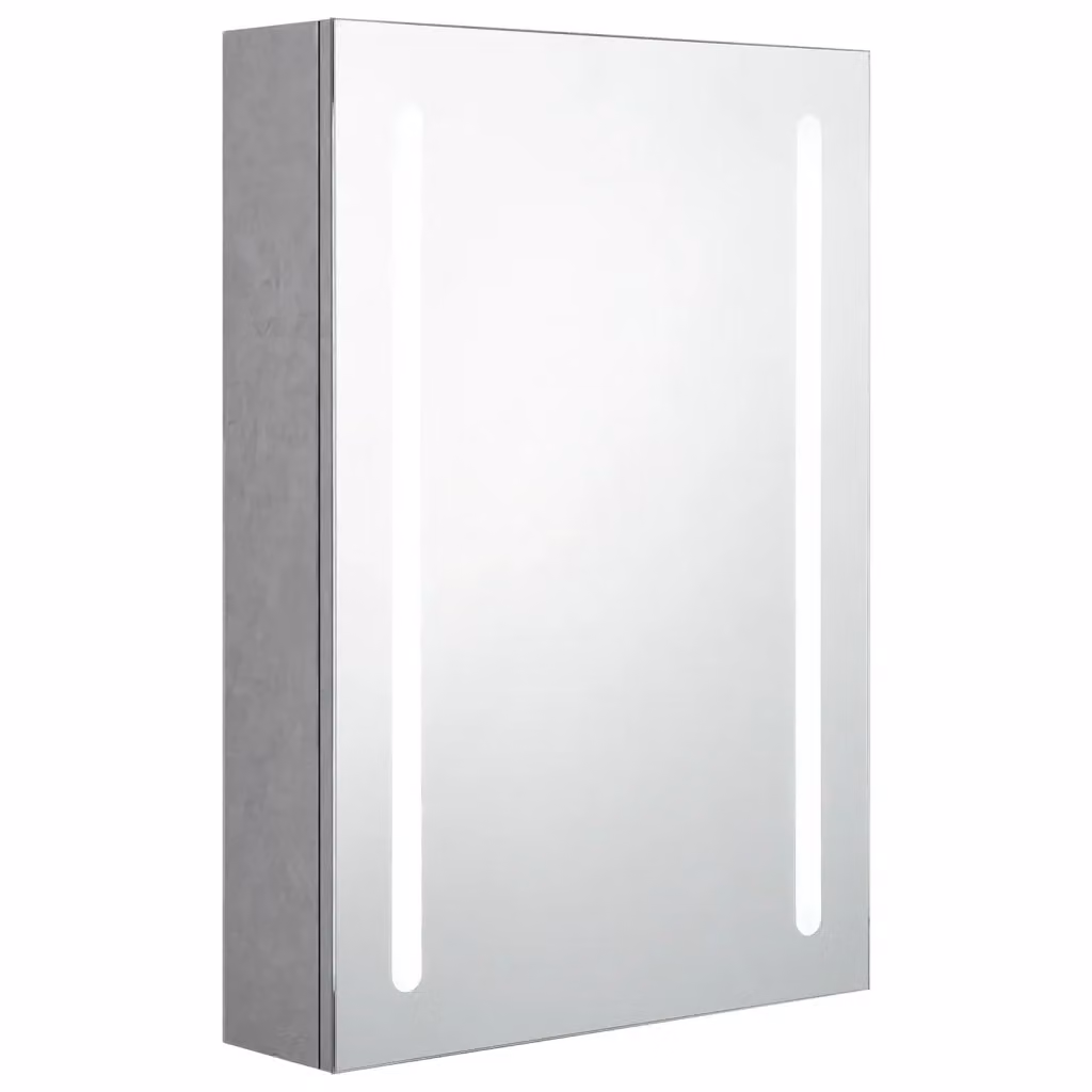 Armadietto da bagno moderno vidaXL con specchio e illuminazione LED, colore grigio, L 50 cm x P 13 cm x H 70 cm – 2
