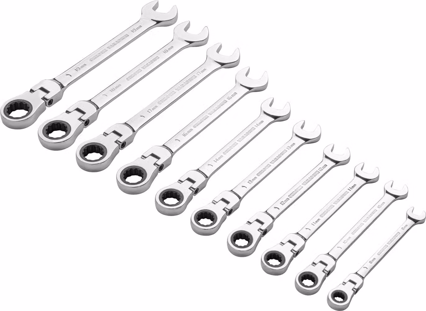 Set di chiavi a cricchetto articolate Jetech da 10 pezzi
