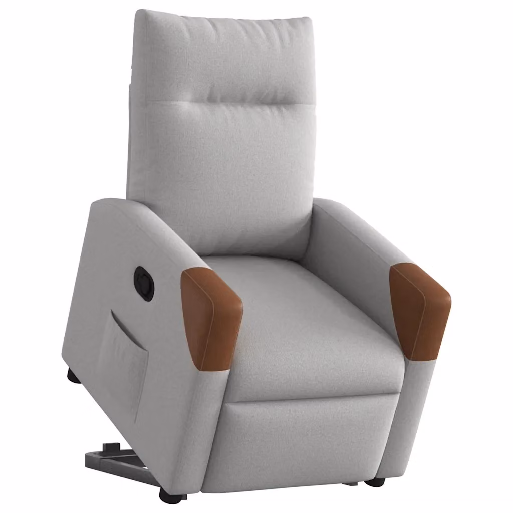 Poltrona Alzapersona Reclinabile con Assistenza Elettrica vidaXL in Tessuto Grigio o Marrone per Senior – 2