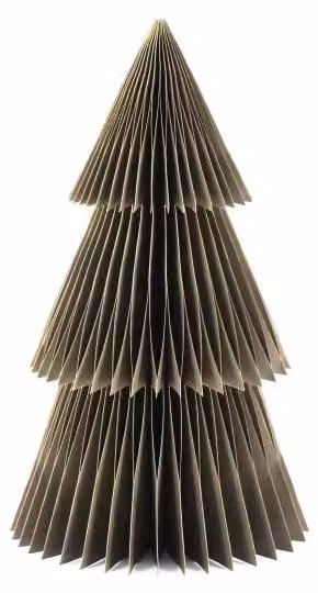 Albero di Natale in carta alveolare, realizzato con materiali naturali, colore Pantone n. 18-0625, altezza 30 cm
