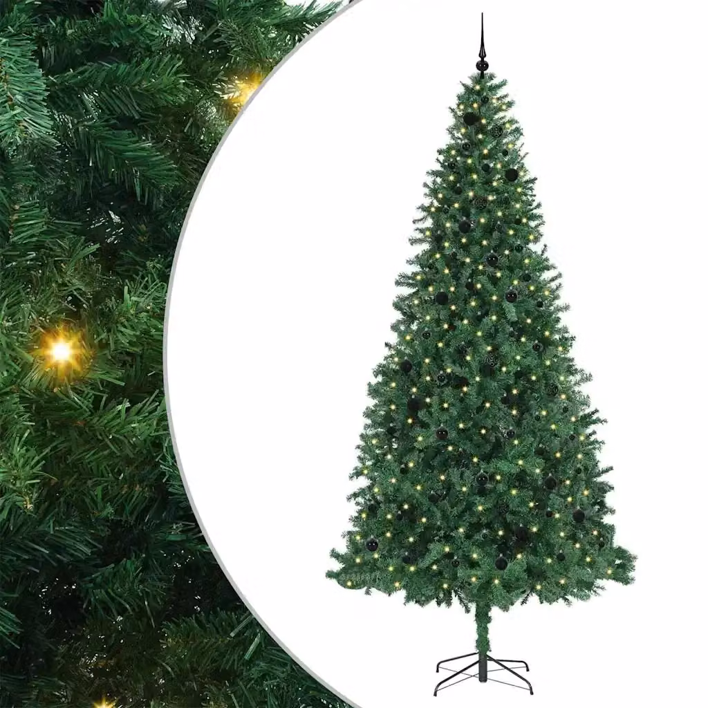 Albero di Natale artificiale moderno vidaXL verde con 300 LED luce bianca calda, Altezza: 300 cm – 2