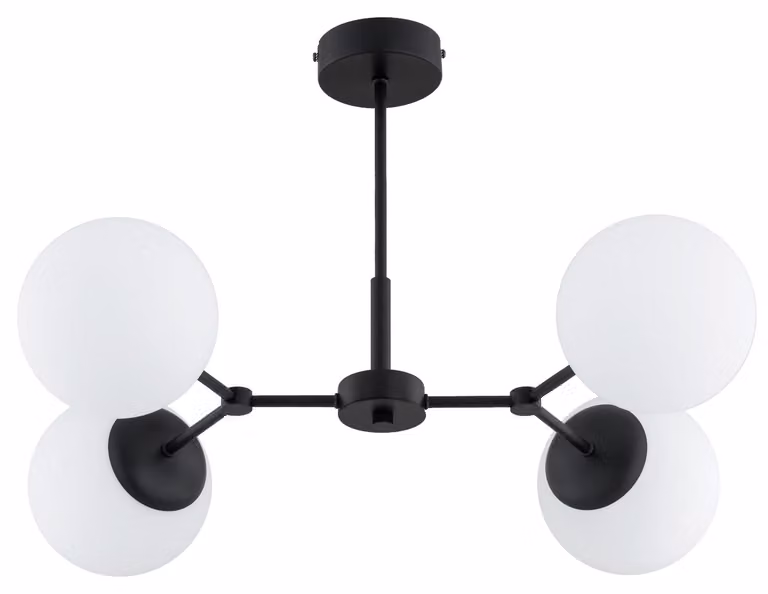Lampada a sospensione FOTON bianco e nero 4xE14x10W in vetro, dimensioni: 51x38x60 cm, IP20, Alfa