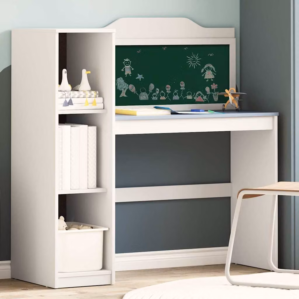 Scrivania moderna vidaXL per ufficio o casa, colore bianco e grigio, L: 120,0 cm, P: 60,0 cm, H: 76,7 cm