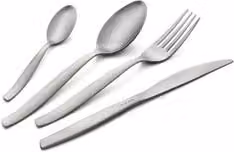 Set di posate Shark in acciaio inox 18/0 color argento con finitura cromata satinata e sabbiata, 24 pezzi