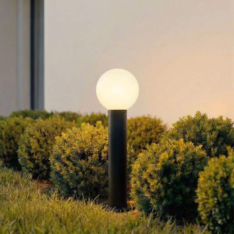 Lampione da giardino Dangan Lindby, dimmerabile, Bianco / Opale, Vetro, Moderno, Lampada da esterni