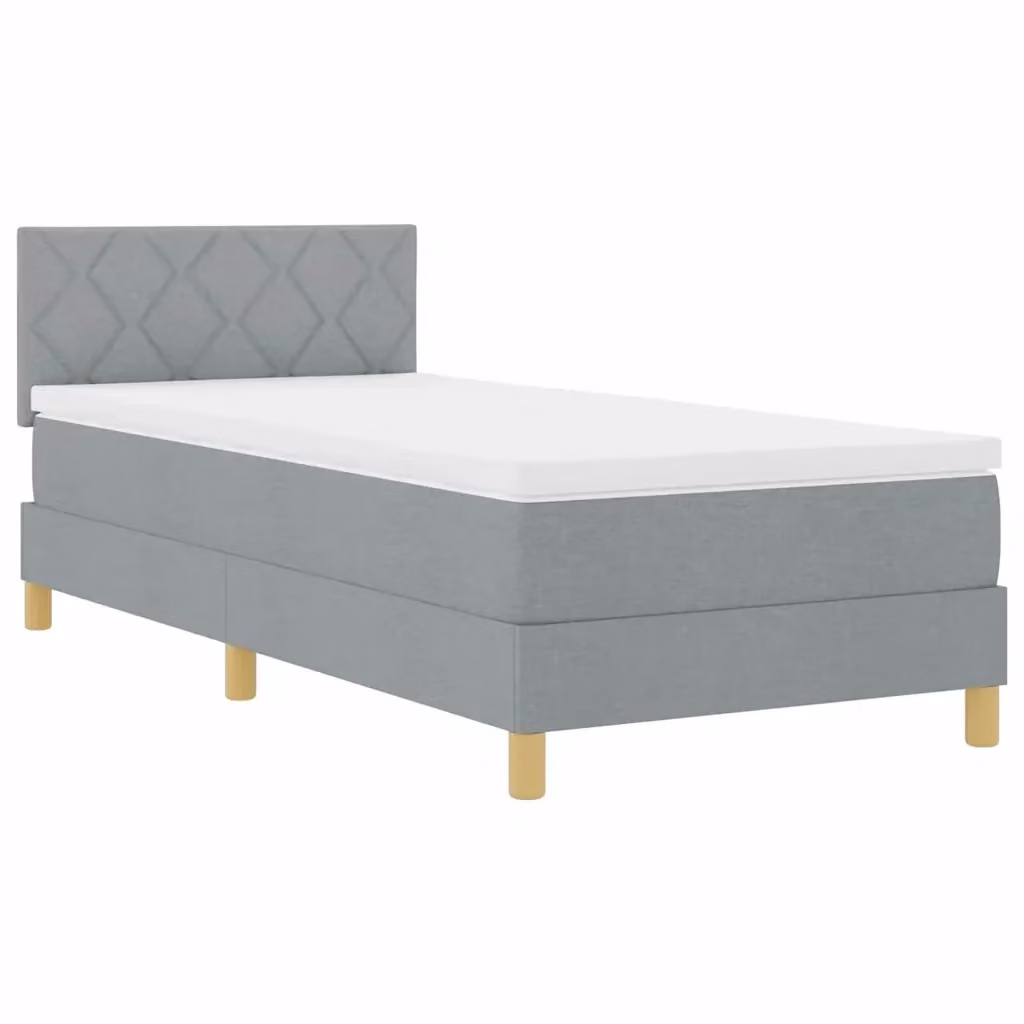 Letto matrimoniale moderno vidaXL in tessuto grigio con illuminazione LED sottostante e porta USB, L/P/H: 90 x 190 cm – 2