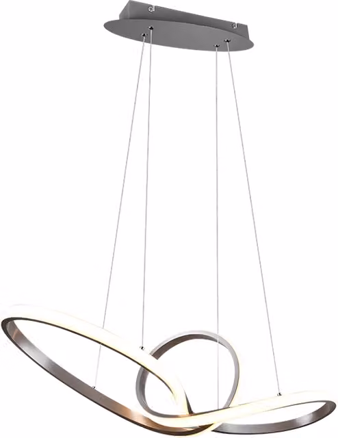 Lampada a sospensione LED Trio Leuchten Sansa GD Trio in acciaio argento, dimmabile, luce bianco caldo