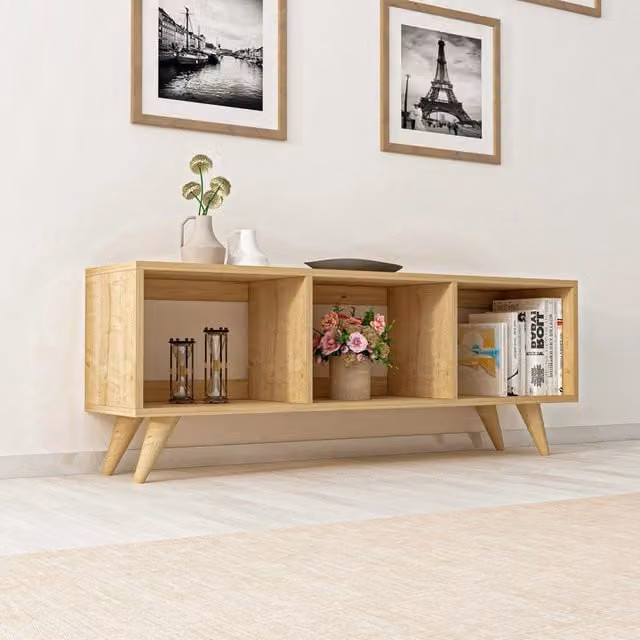 Sizzano, Mobile Porta tv 3 Vani, 120x30x48h cm Marrone