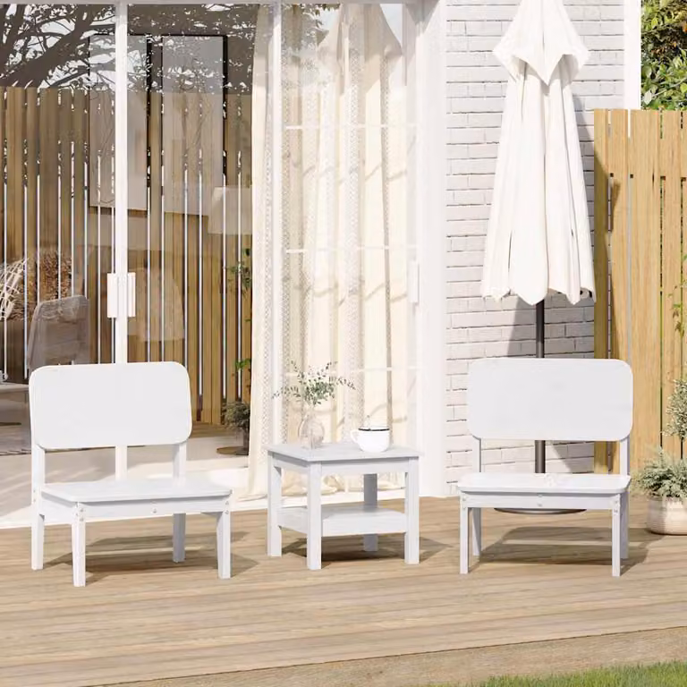 Set di 2 sedie da giardino vidaXL in legno massello di pino bianco laccato stile rustico