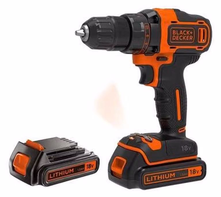 Black & Decker Akku-Bohrschrauber 18V 2x1,5Ah,2G,Koffer