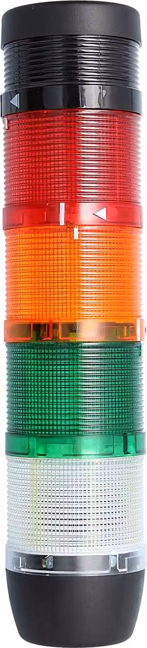 Colonna segnaletica STEX24 bianca-verde-gialla-rossa, 70 mm, 24 V CA/CC, luce lampeggiante a LED con cicalino, SS70-B4/24 110 Volume 90 db - 1