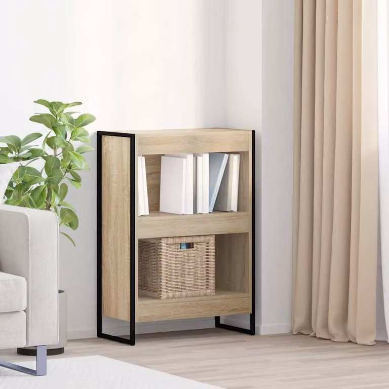 vidaXL Armadio per Libri in Legno e Metallo Stile Industrial, Colore Marrone, L 60 x P 30 x H 86,5 cm