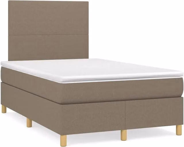 Letto a Molle con Materasso e LED Tortora 120x190 cm in Tessuto 3270236