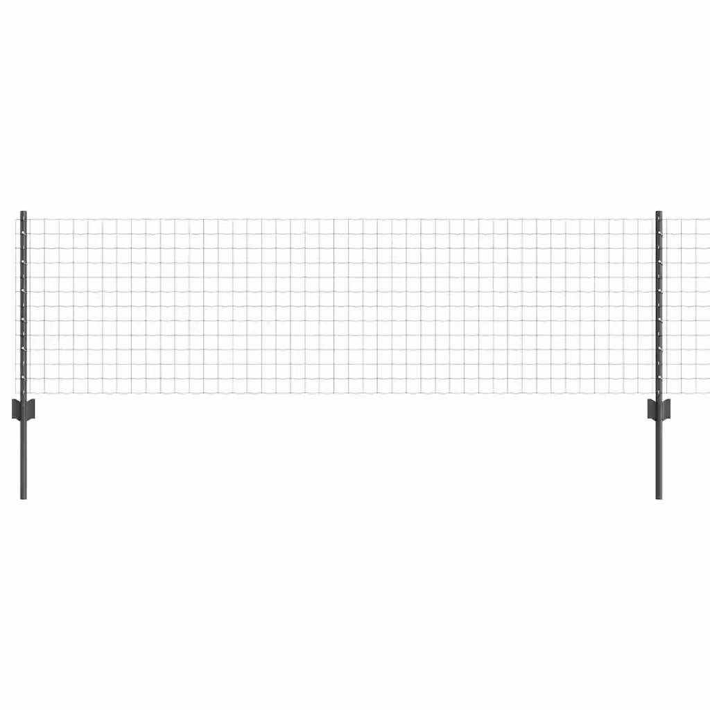 Recinzione Euro vidaXL in acciaio rivestito in PVC grigio con palo rotondo per installazione interrata L: 50 cm, H: 0,6 m – 2