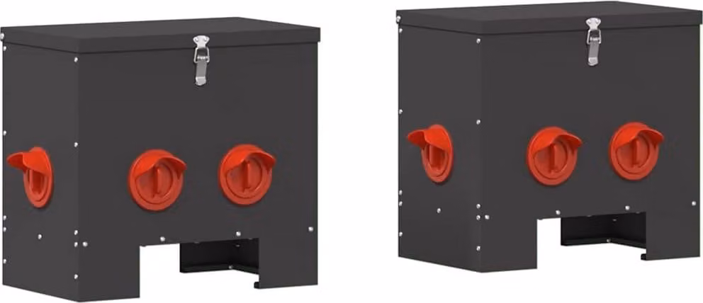 Feeder per pollo 2 pcs Nero 40,5 x 25 x 38 cm
