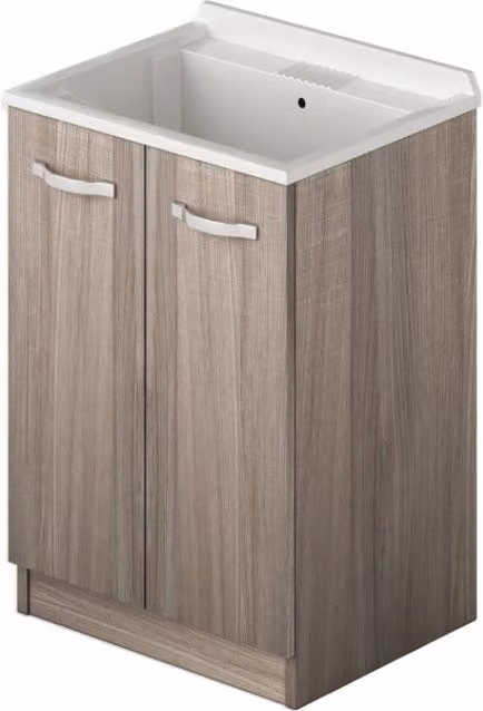 Mobile lavatoio per lavanderia 2 ante colore Olmo H86x61x50cm