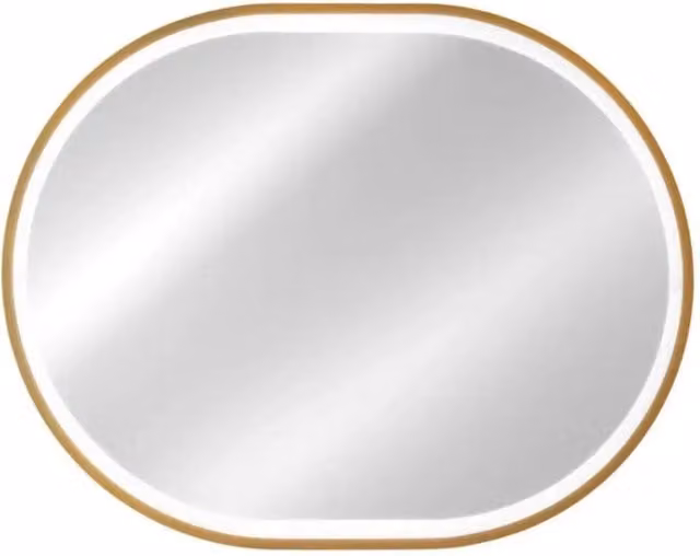 Specchio bagno LED dorato ovale 90x70 cm design
