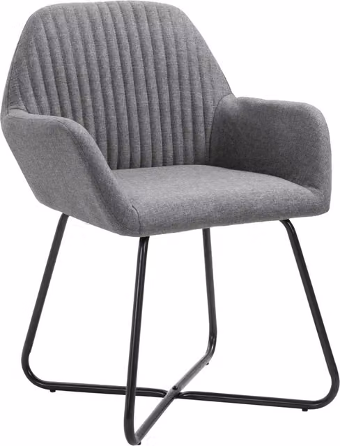 Sedie da Pranzo 4 pz Grigio Scuro in Tessuto 277096