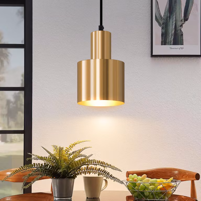 ZMH lampada a sospensione tavolo da pranzo lampada a sospensione vintage sala da pranzo 1 fiamma sala da pranzo lampada design oro tavolo da pranzo lampada E27 metallo lampada a sospensione per camera da letto soggiorno senza lampadina