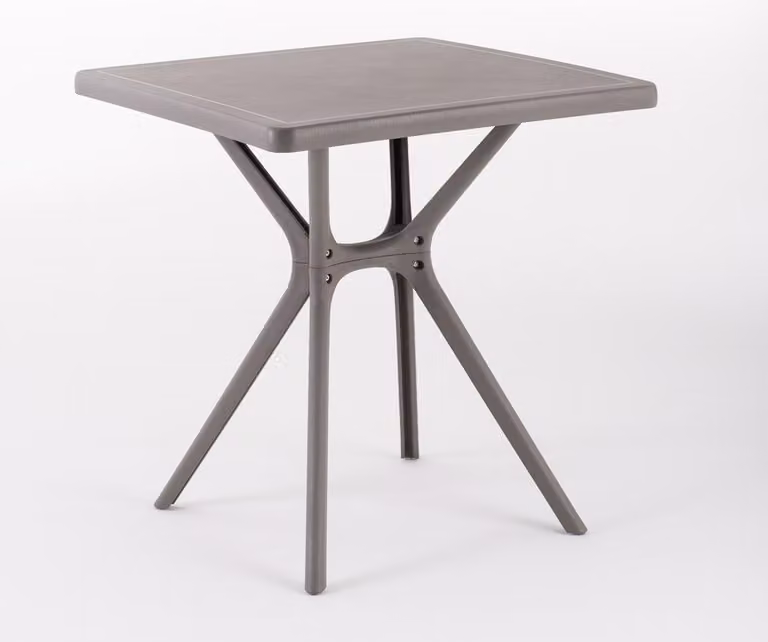 Tavolo da esterno in polipropilene con fibra di vetro, quadrato, 70 x 70 cm, robusto e resistente, ideale per giardino, terrazza, bar LUCAS - Beige
