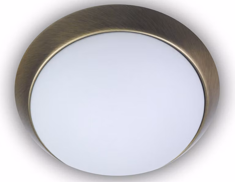 Lampada da parete a LED in vetro opalino decorativo in ottone antico Ø30cm per ufficio