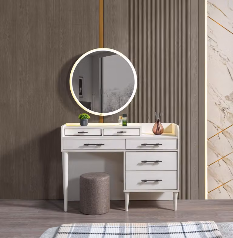 Schminktisch modern Holz Schlafzimmer Kosmetiktisch mit Spiegel
