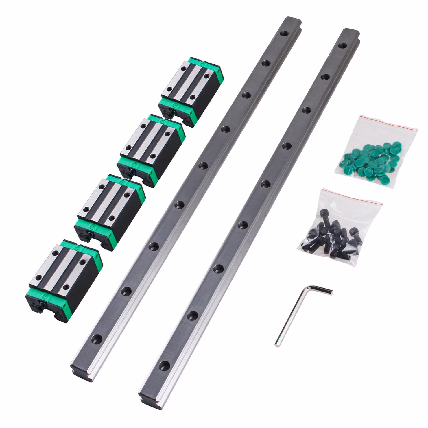 Kit di guida lineare CNC di precisione e sistema di trasmissione a vite a ricircolo di sfere, realizzato con materiali di alta qualità, disponibile in diverse lunghezze (400/700/1000 mm), modello 2HGR20, lunghezza 700 mm, 4 pezzi