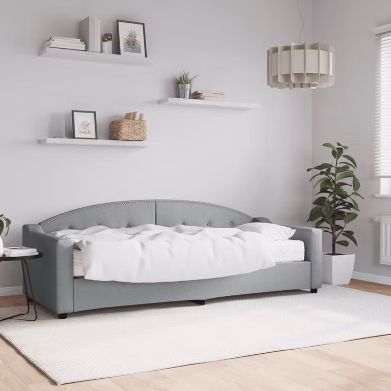 Maison Exclusive - Divano letto con materasso grigio chiaro 80x200 cm in tessuto