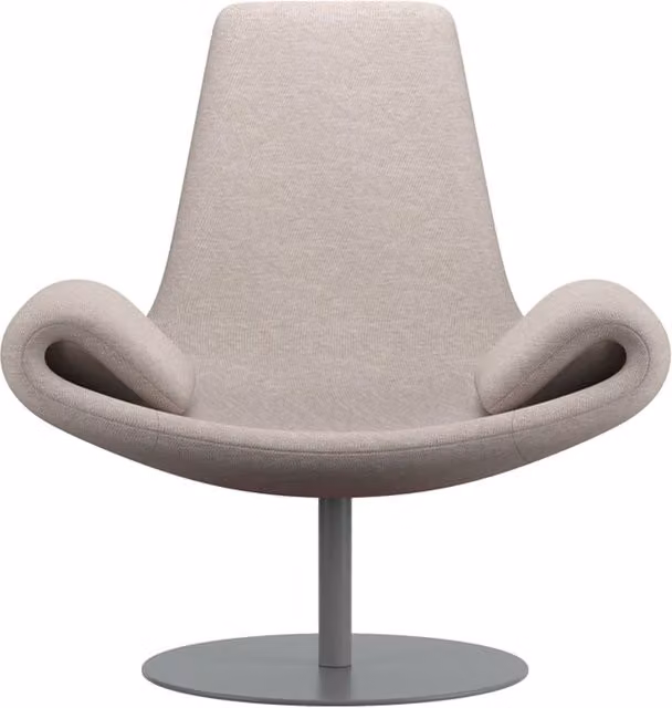 Poltrona lounge moderna Qeeboo Wing in tessuto Pugi con braccioli, disponibile in grigio o beige, L: 148 cm, P: 102 cm, H: 79 cm