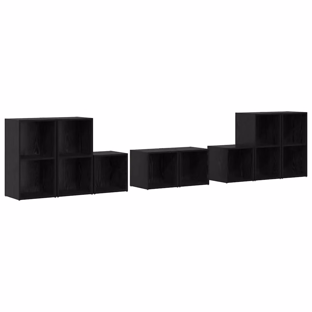 Set di mobili TV moderno vidaXL nero in MDF da 8 pezzi per soggiorno – 2