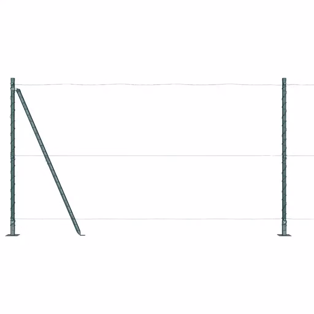 Set di 26 pali per recinzione vidaXL con base in cemento, colore verde e grigio, H: 150 cm, L/P: 3,2 x 3,2 cm – 2