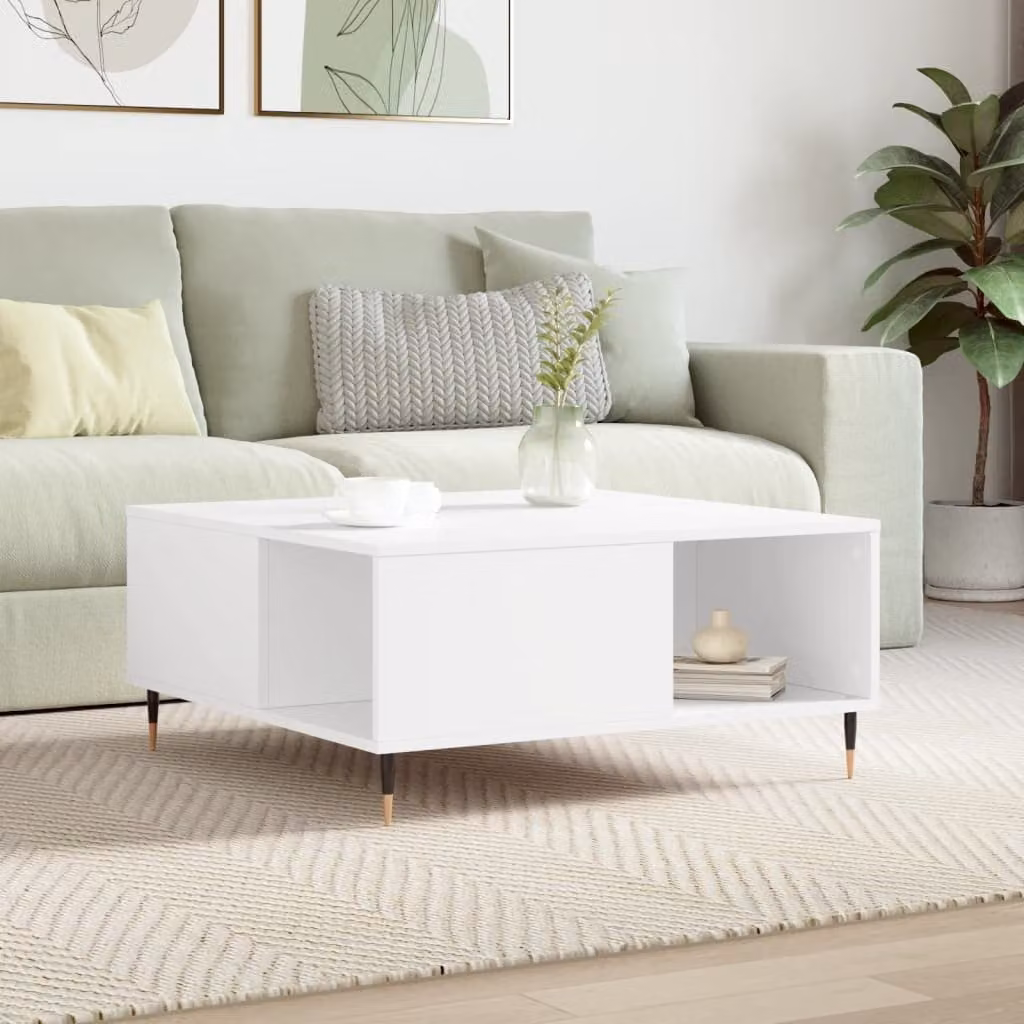 vidaXL Tavolino da Salotto Moderno Bianco L/P/H: 80 x 80 x 36,5 cm
