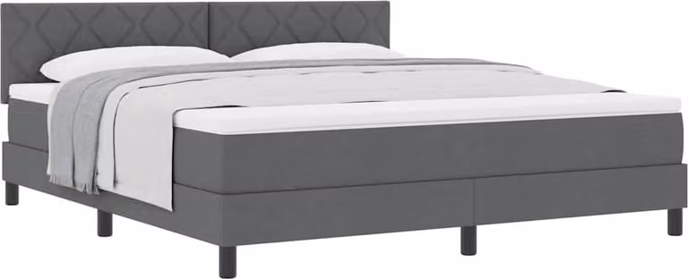 Letto a molle con materasso grigio scuro 180 x 200 cm in tessuto