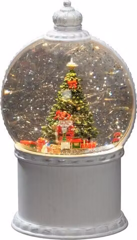 Konstsmide - Lanterna a sfera LED, "scena natalizia", bianca, riempita d'acqua, funzione energetica selezionabile, con timer di 5 ore, 1 diodo bianco caldo, a batteria e USB, per interni, 3 x AA 1,5V (escl.) - 4301-200