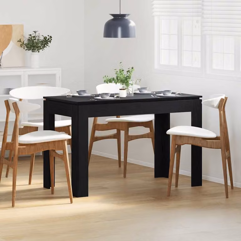 vidaXL Tavolo da pranzo rettangolare in legno Rovere e Nero L/P/H: 120 x 60 x 76 cm