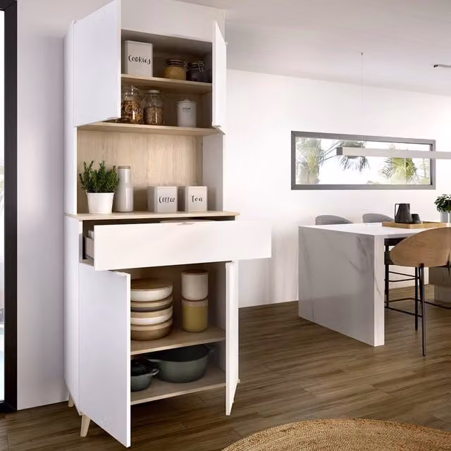 Madia Findlay, Credenza un Cassetto, 40x60x191h cm Bianco