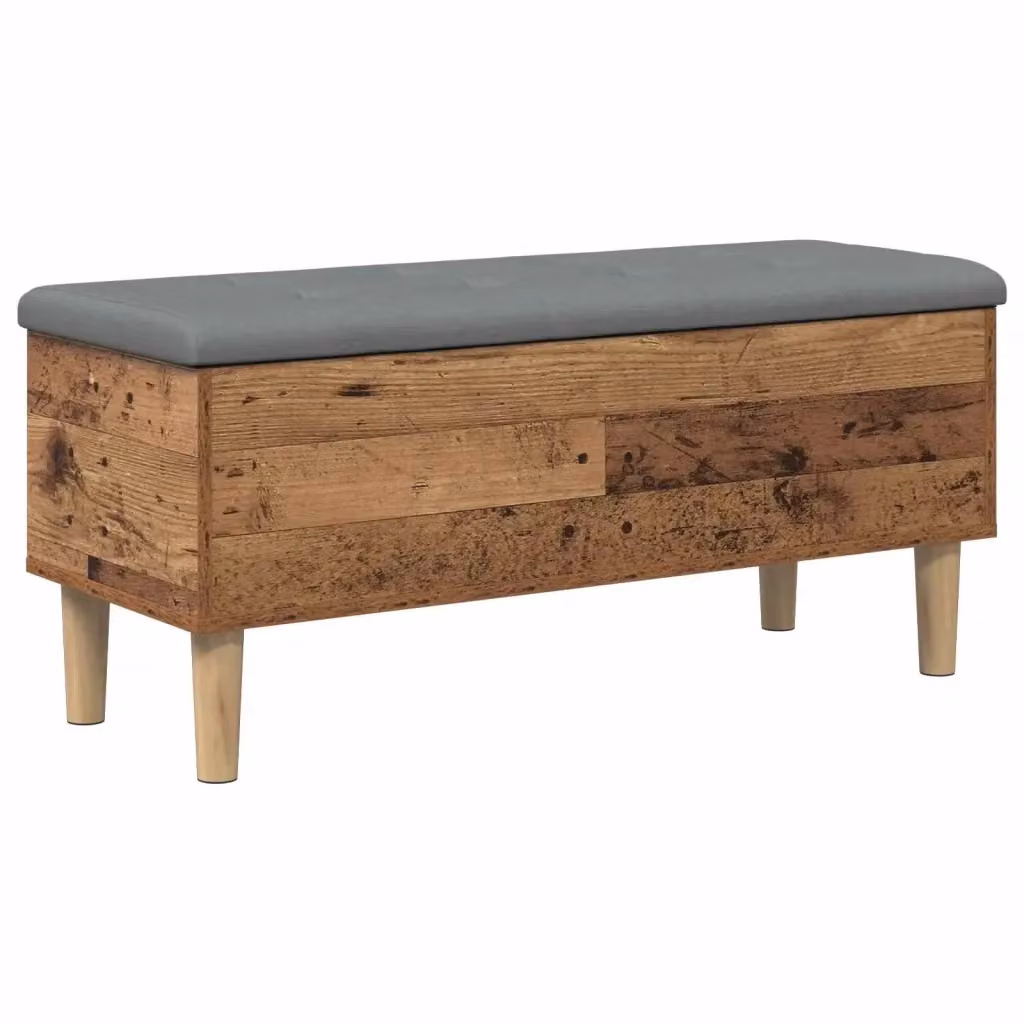 Panchina con Cuscino in Legno Rustico Marrone vidaXL L: 102 cm, P: 42 cm, H: 46 cm – 2