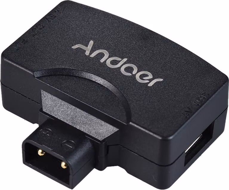 Adattatore Andoer da D-Tap a 5V USB per la batteria della videocamera con attacco a V