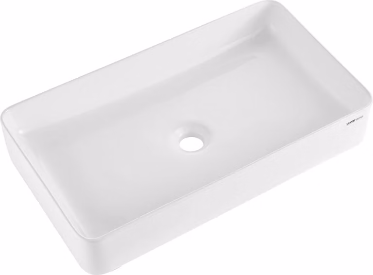 Lavabo moderno in Vetroceramica Lavabo da appoggio per il bagno Bianco 609x351x112mm