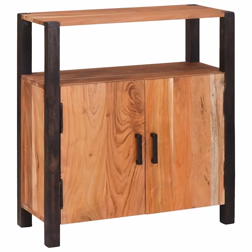 Credenza Buffet in Legno di Acacia Massello Marrone L: 70 cm, P: 30 cm, H: 75 cm – 2