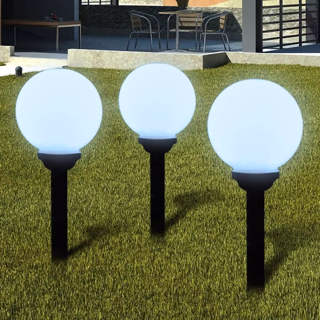 The Living Store Luci da sentiero 3 pz. LED 20 cm con picchetto a terra