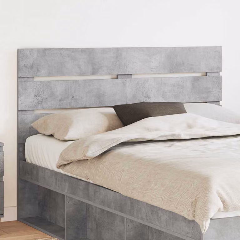 Testiera per letto moderna vidaXL in legno ingegnerizzato, colore grigio cemento