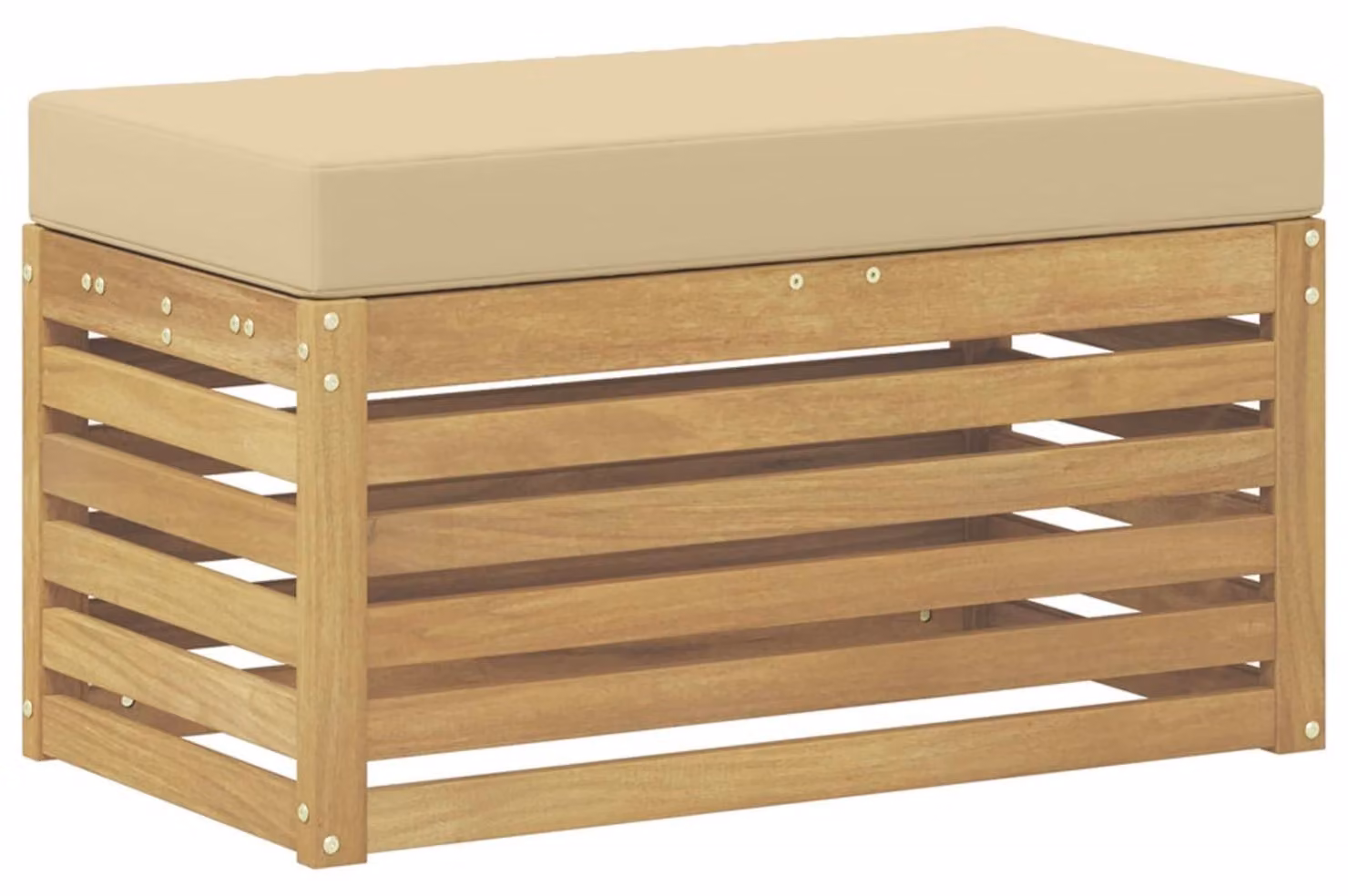 Divano da esterno modulare in legno di acacia massello