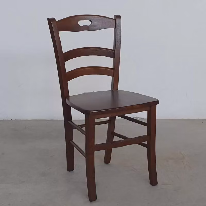 Set di 2 sedie in legno di faggio stile arte povera color noce opaco Mobili 2G – 2