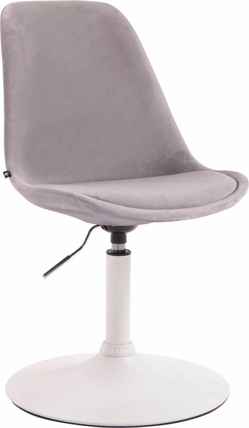 Sedia da pranzo in velluto - design - rossa - pieghevole e girevole a 360° | colore: grigio | colore base: bianco