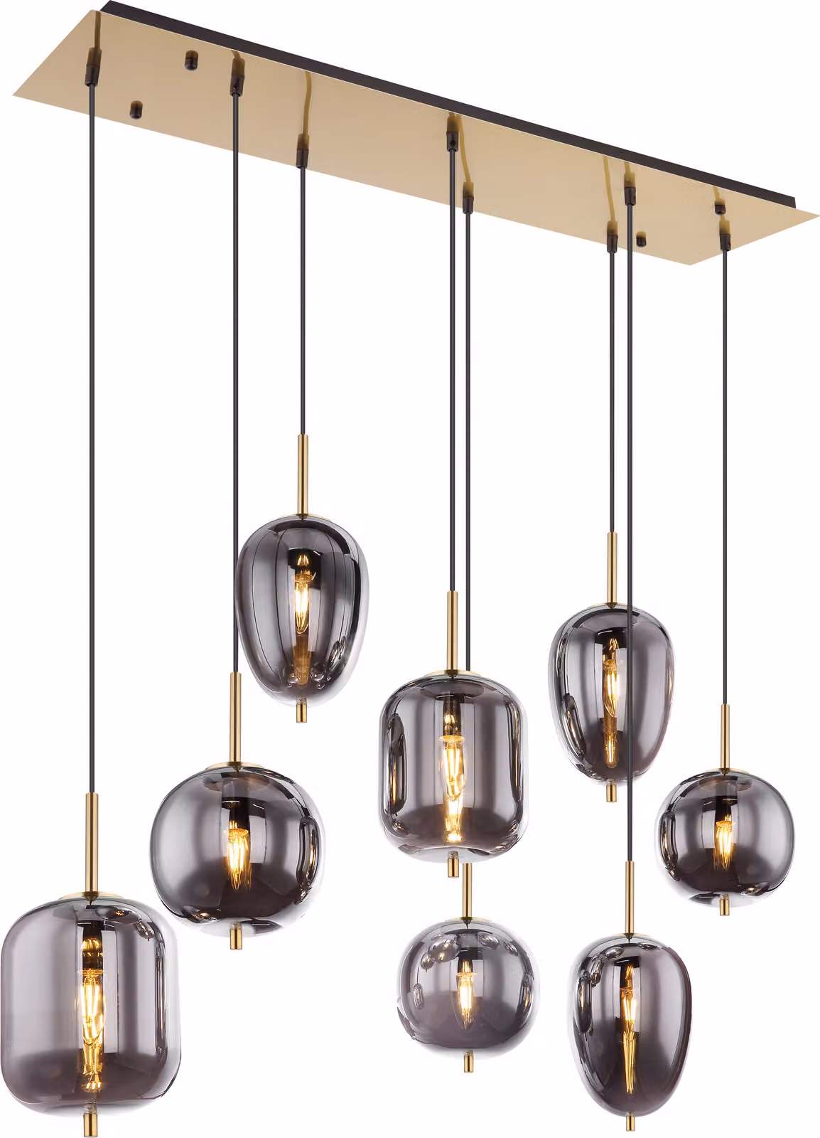 Globo Lighting lampada a sospensione in metallo color ottone, 8x E14